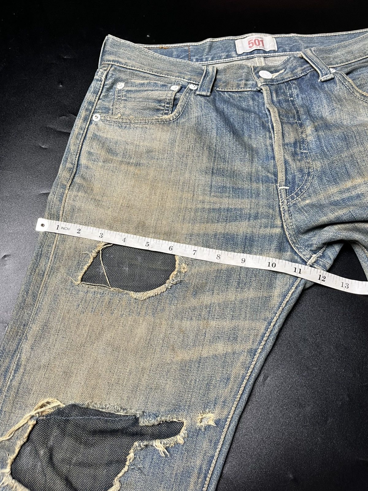 Designer × Japanese Brand × Levi's Vintage Clothing Kurt Cobain style levis patchwork Distressed faded Jeans Size US 30 / EU 46 - 15 Thumbnail