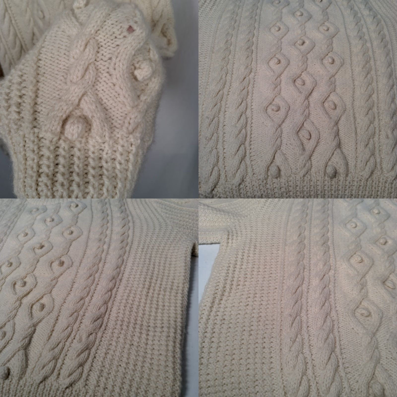 Vintage VINTAGE Aran Handknit Fisherman Sweater Men XL Natural Ivory Cable Chunky Knit Pullover Size US XL / EU 56 / 4 - 9 Thumbnail