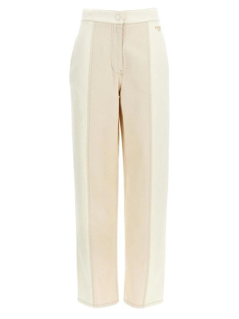 Fendi o1loc1c0426 Long Jeans in White/Beige Size 30" / US 8 / IT 44 - 1 Thumbnail