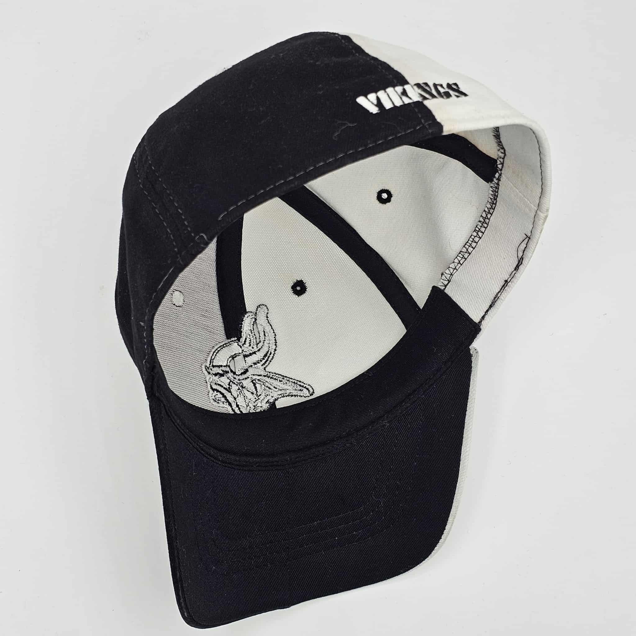 Vintage Minnesota Vikings Reebok Black & White Adjustable Hat Size ONE SIZE - 7 Thumbnail