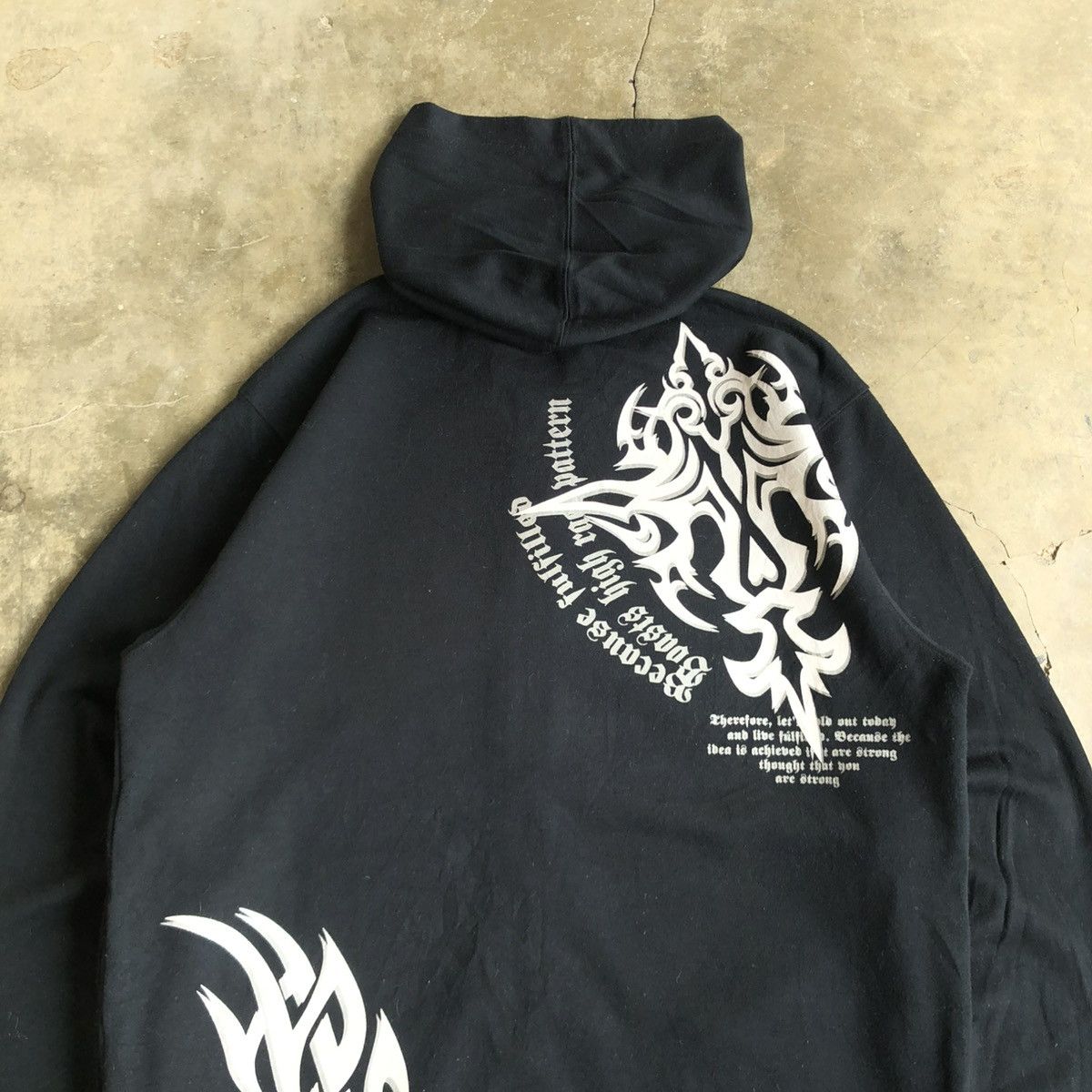 20471120 2000s Beaumere Dagger Poem Grunge Punk Style Ziphoodie Black Size US L / EU 52-54 / 3 - 11 Thumbnail