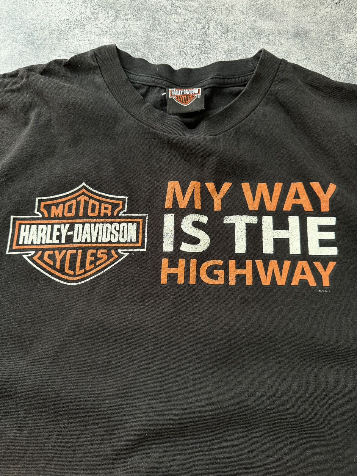 Harley Davidson × Vintage Vintage Harley Davidson Faded Black T-Shirt Size US XL / EU 56 / 4 - 8 Thumbnail