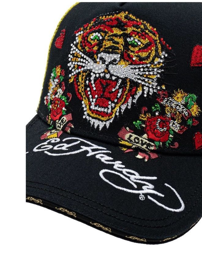 Ed Hardy Ed Hardy Roses Tiger Tucker Cap Unisex Size ONE SIZE - 3 Thumbnail