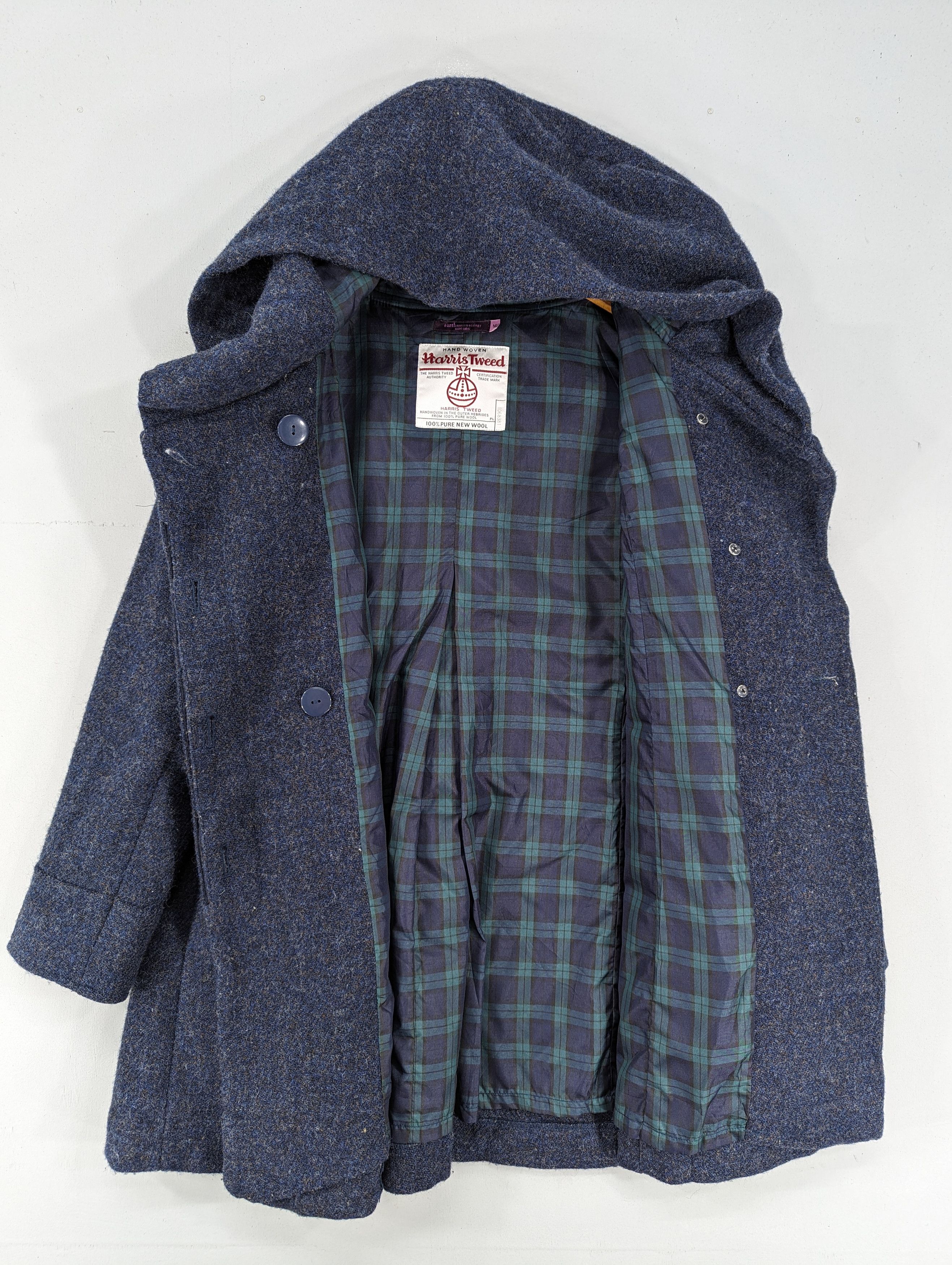 Harris Tweed Earth Music&ecology X Harris Tweed Wool Hooded Coat Jacket Size M / US 6-8 / IT 42-44 - 10 Thumbnail