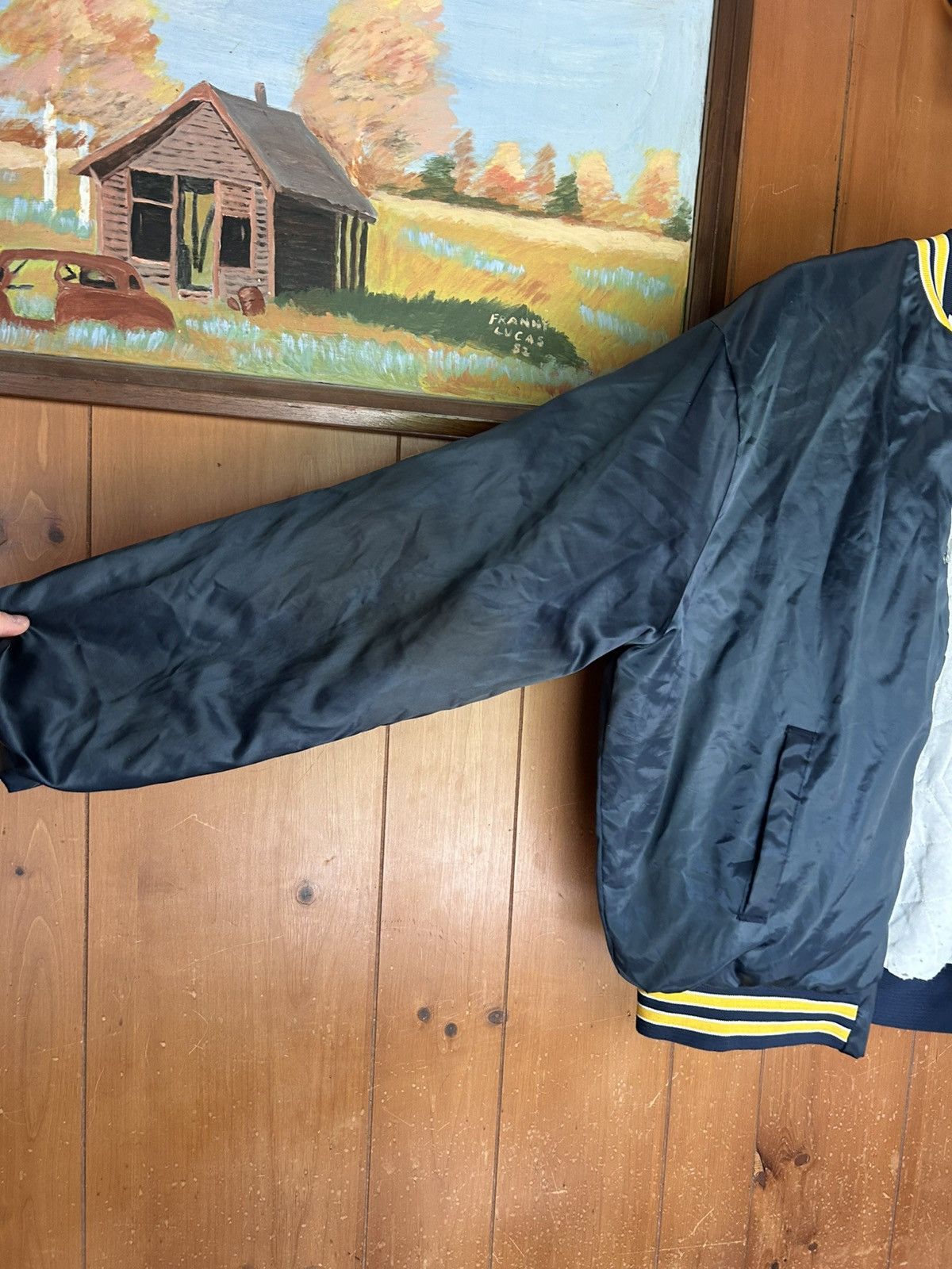 Other Vintage Notre Dame Locker Spell Out Satin Bomber Jacket - XL Size US XL / EU 56 / 4 - 7 Thumbnail