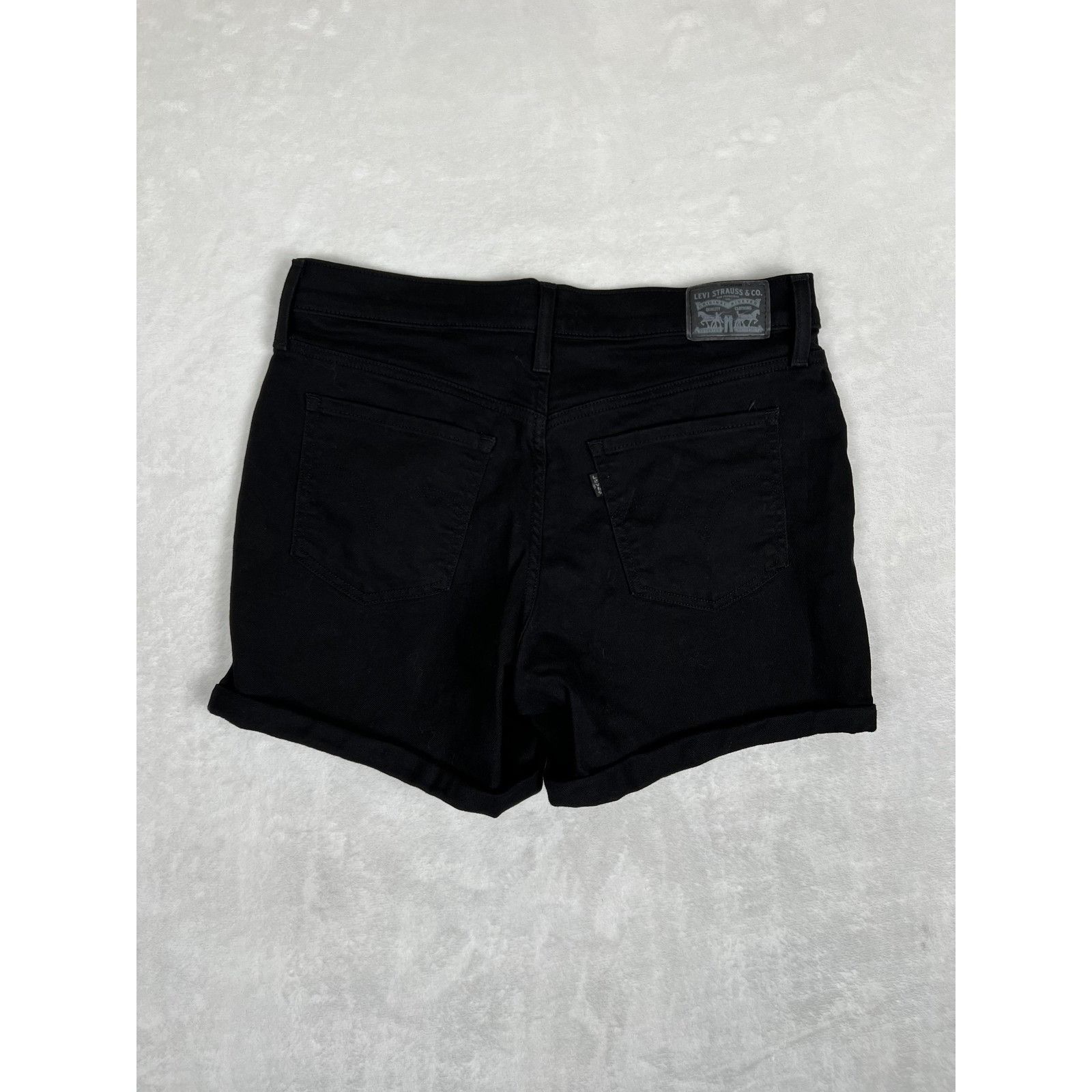 Levi's Levi's Mid Length Shorts Womens 31 Black Denim Jean Cutoff C Size 31" - 6 Thumbnail