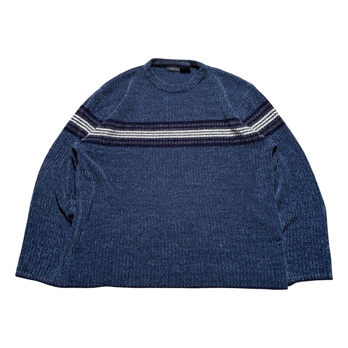 George Vintage Y2K George Striped Ribbed Fuzzy Sweatshirt Men's L Size US L / EU 52-54 / 3 - 1 Thumbnail