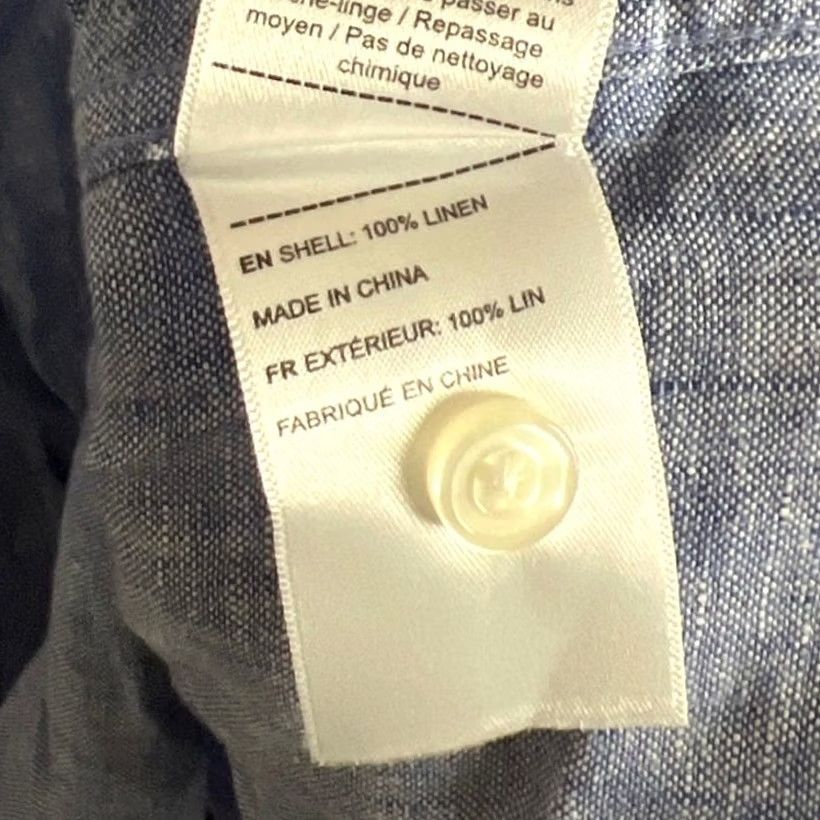 UNTUCKit UNTUCKit L Blue Button Down Valente 100% Linen Mens Size US L / EU 52-54 / 3 - 6 Thumbnail
