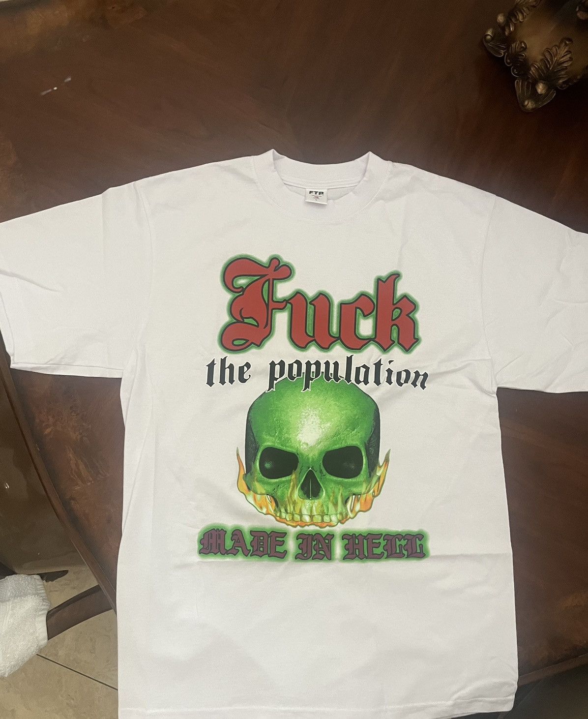 Fuck The Population FTP FLAMING SKULL TEE Size US M / EU 48-50 / 2 - 1 Thumbnail