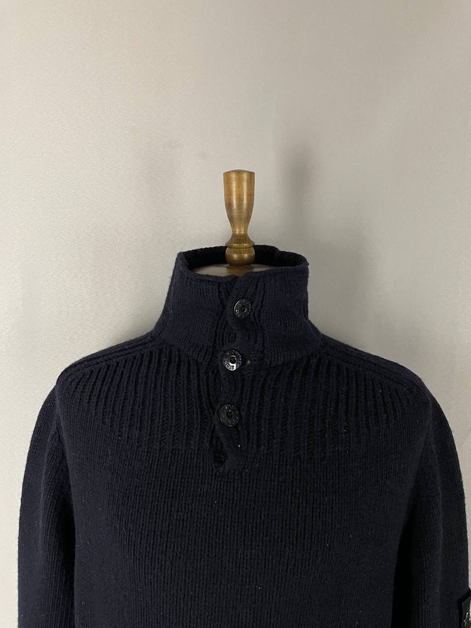 Stone Island Stone Island Sweater Navy Wool Size US XL / EU 56 / 4 - 4 Thumbnail