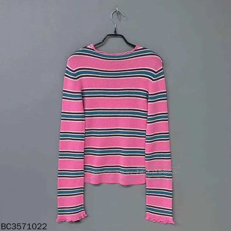 Louis Vuitton Pink Striped Round Neck Knit Top. Size US S / EU 44-46 / 1 - 2 Thumbnail