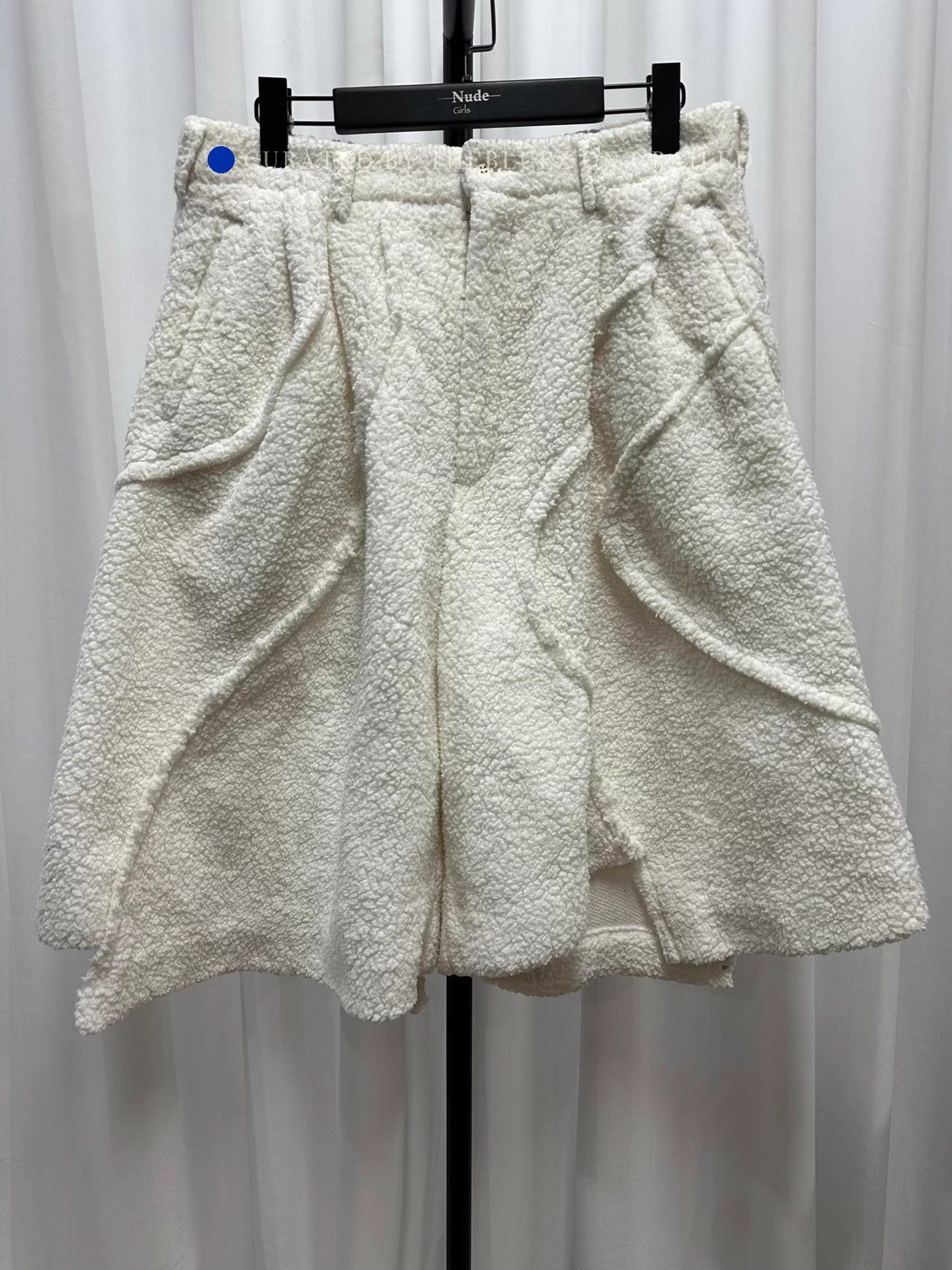 Comme des Garcons Homme Plus Unique Spiral Lamb Fur White Shorts Size US 32 / EU 48 - 1 Thumbnail