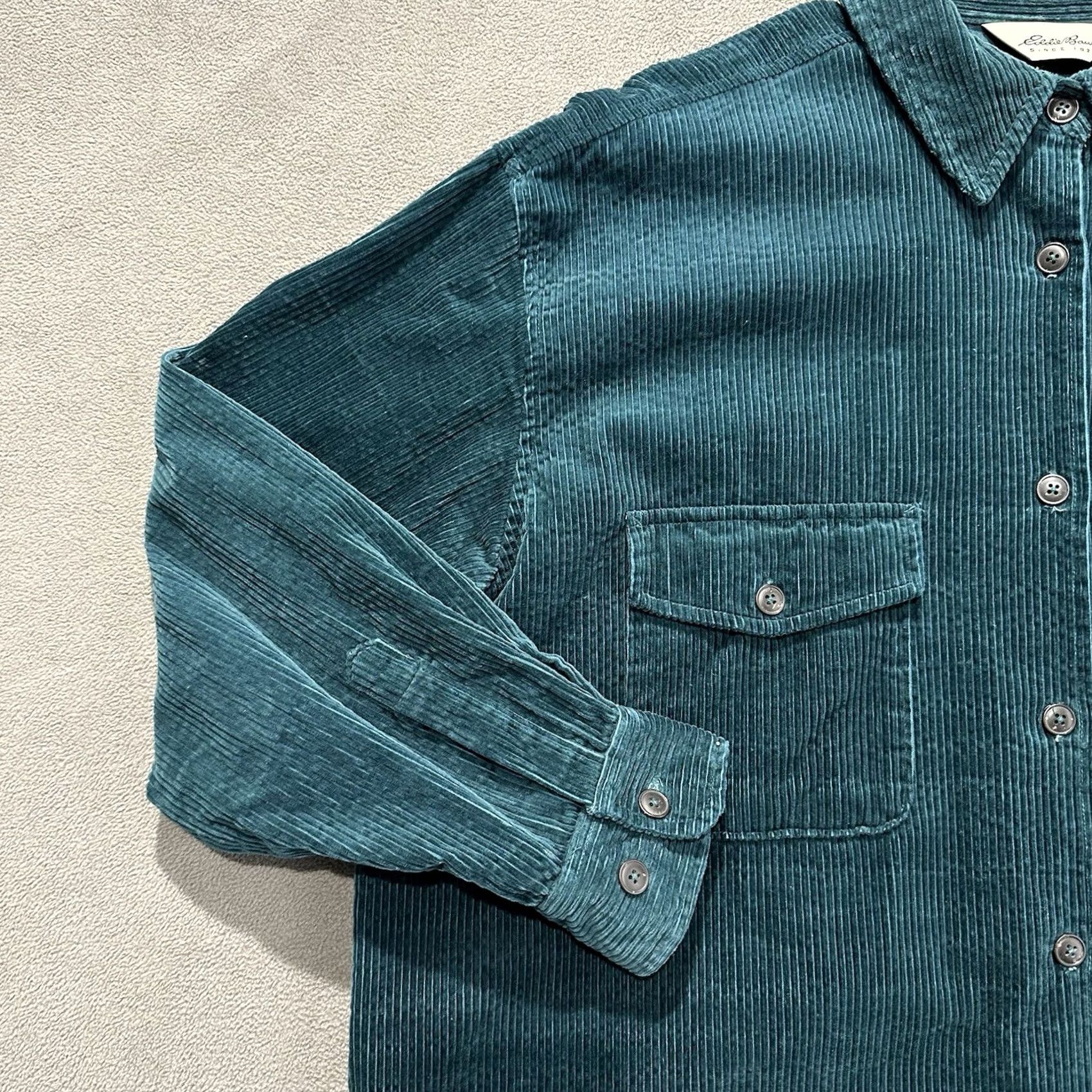 Eddie Bauer Vintage Eddie Bauer Shirt Womens Large Green/Blue Shacket Button Up Oversized Size L / US 10 / IT 46 - 6 Thumbnail