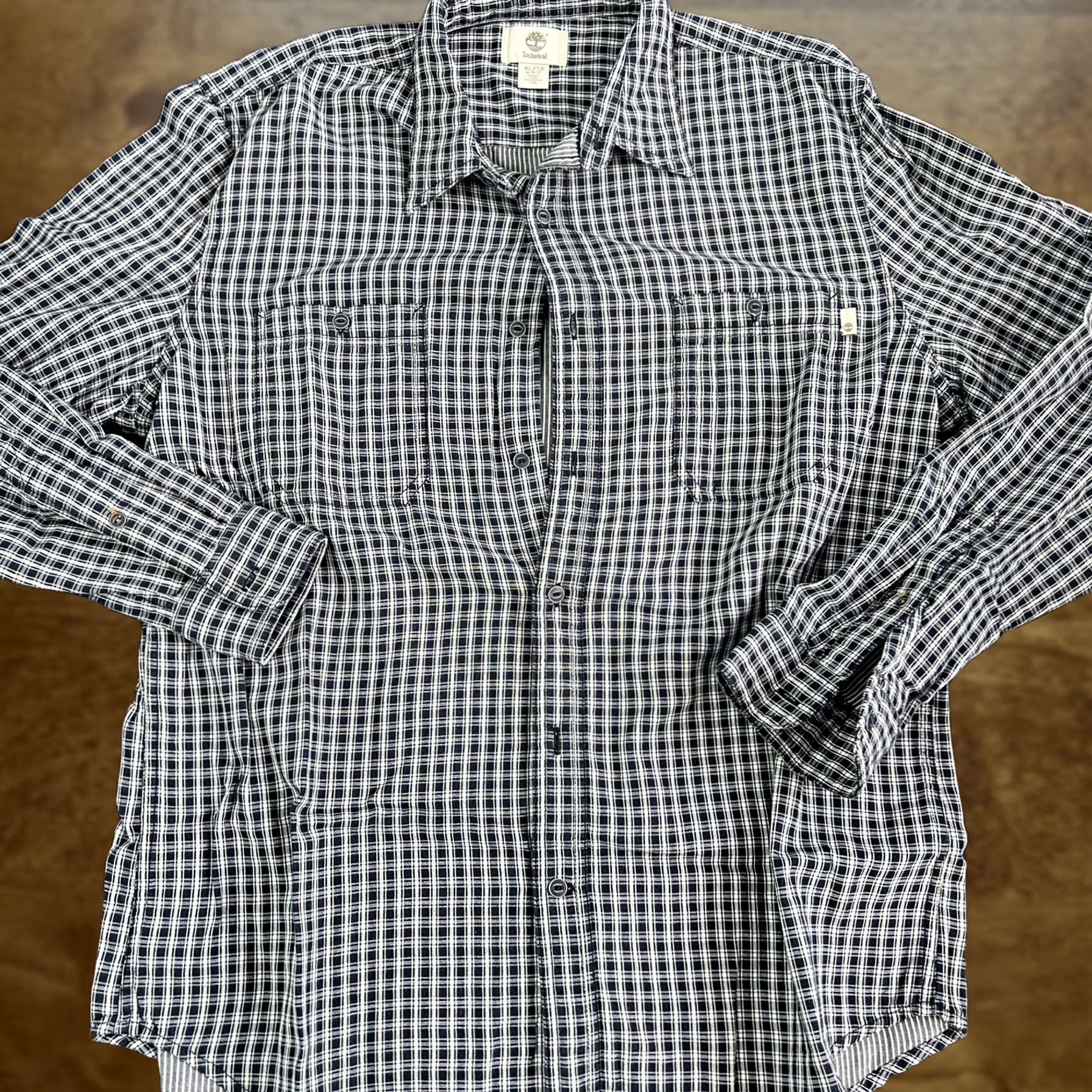 Timberland Timberland Shirt Mens XL Blue Plaid Slim Fit Long Sleeve Button Front Casual Size US XL / EU 56 / 4 - 1 Thumbnail