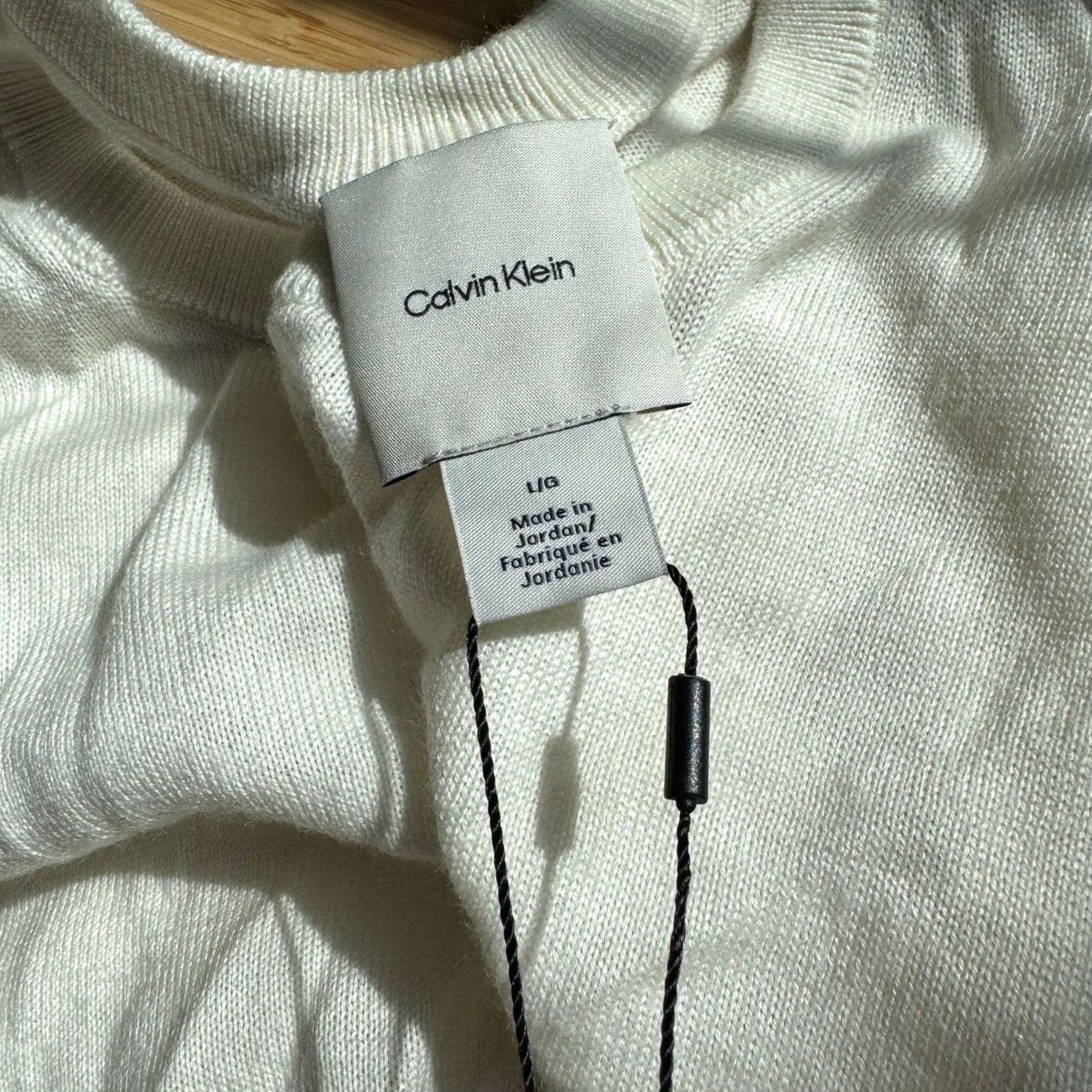 Calvin Klein Calvin Klein Sweater Men L Crew Neck Long Sleeve Solid Wool Blend Antique White 40QM313103 Size US L / EU 52-54 / 3 - 4 Thumbnail