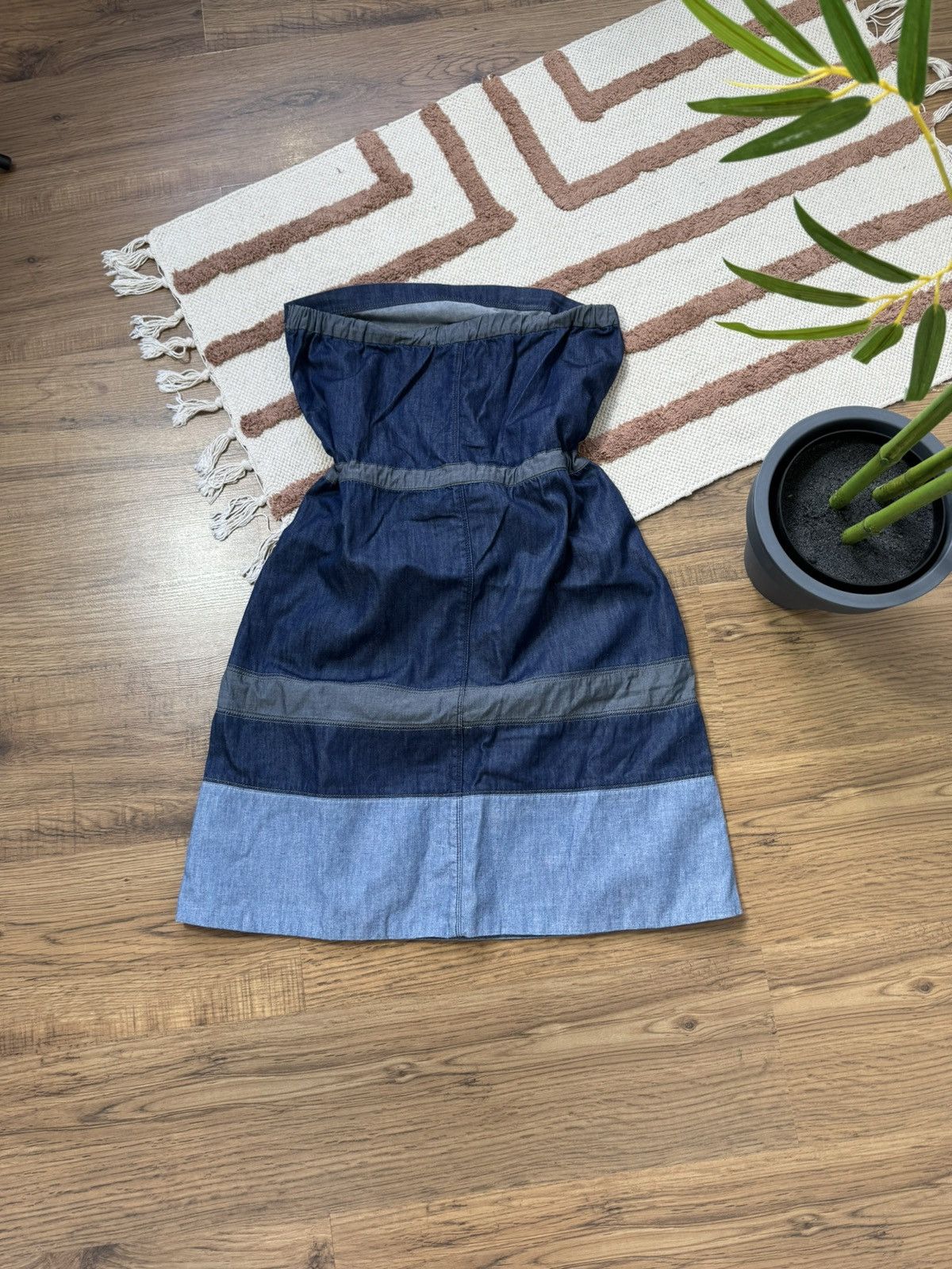 Diesel VINTAGE DIESEL DENIM OFF SHOULDERS PATCHWORK MIDI DRESS Size S / US 4 / IT 40 - 7 Thumbnail