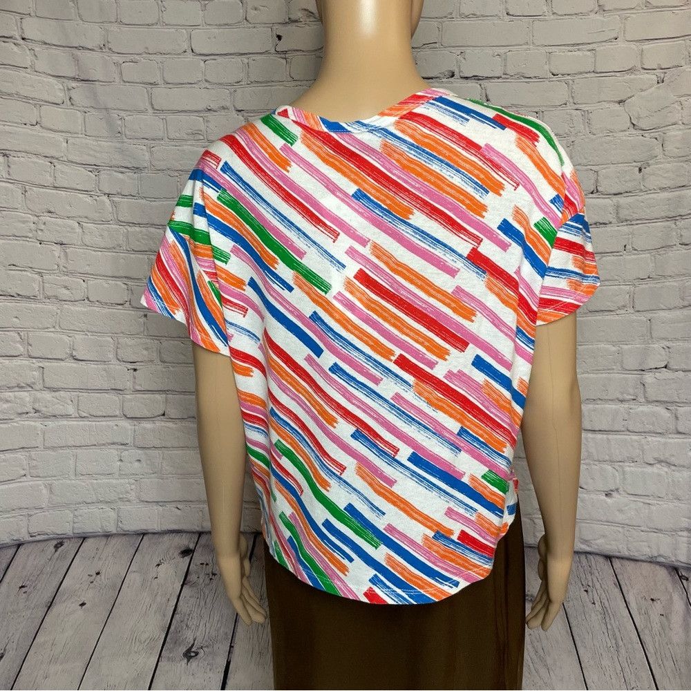 Zara NWT New Zara Trafaluc Rainbow Stripes Boxy Top Size S Made Size S / US 4 / IT 40 - 4 Thumbnail