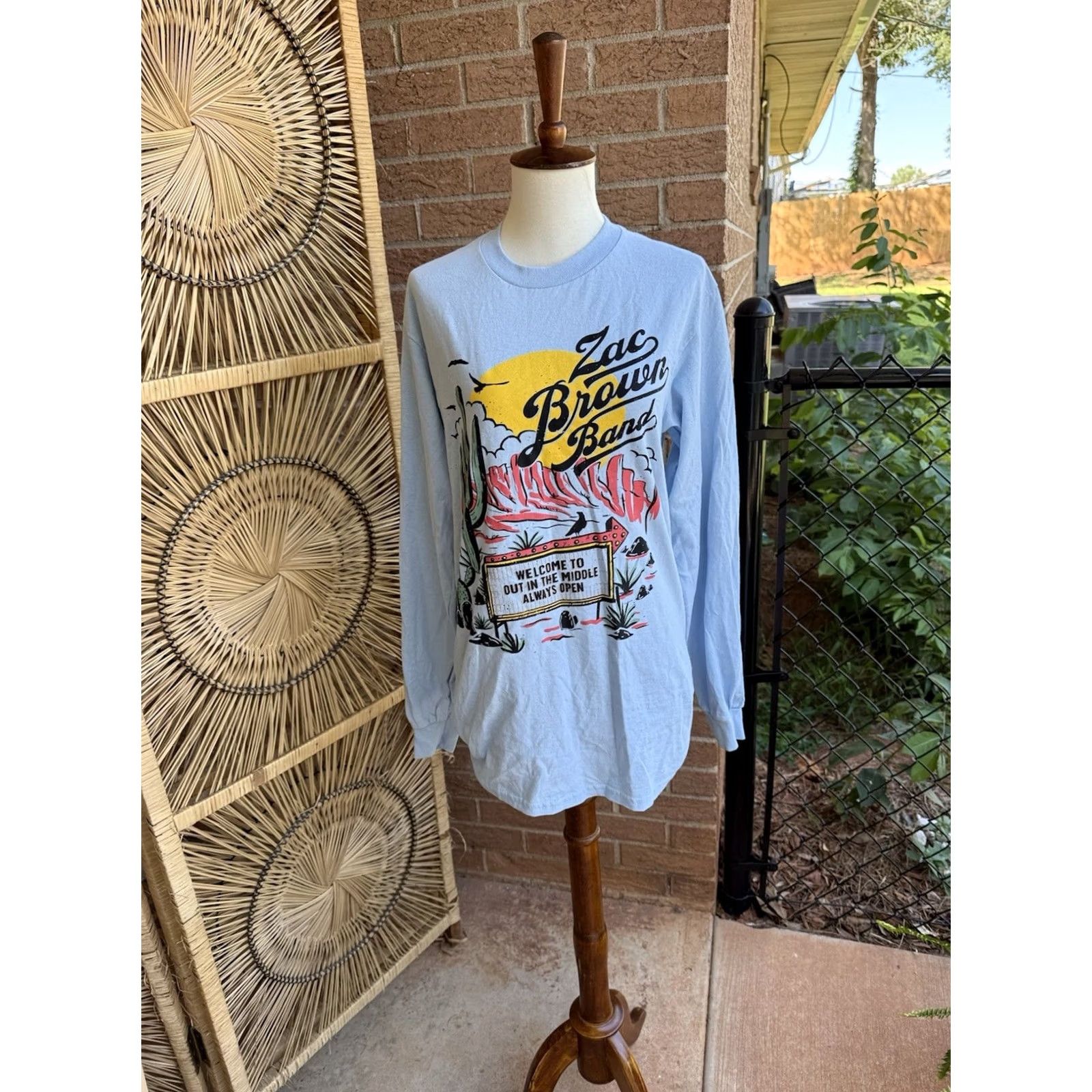 Vintage Unbranded T-Shirt Light Blue Long Sleeve Eagles 2022 Tour Small Mens / Zac Brown Band Unisex Shirt S Size US S / EU 44-46 / 1 - 2 Thumbnail