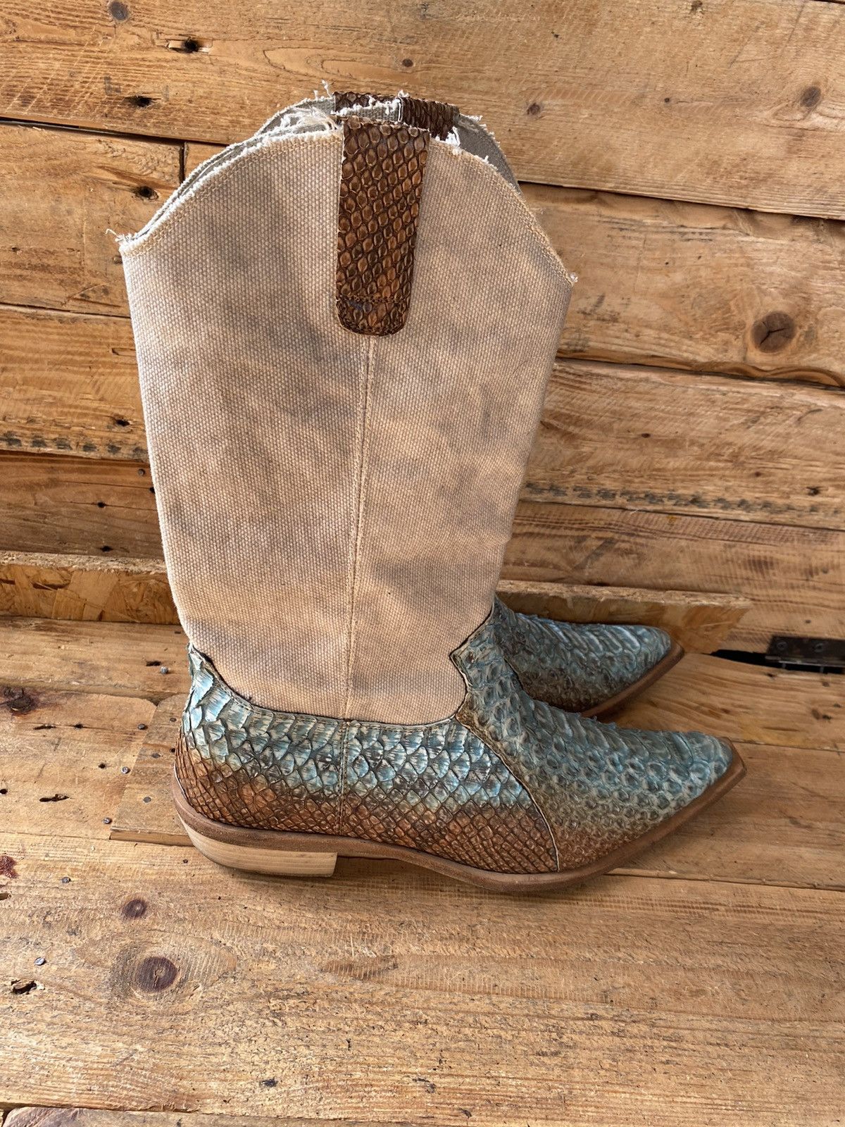 Roberto Cavalli Roberto cavali western cowboy boots,exotic python skin sz41 Size US 8 / EU 41 - 9 Thumbnail