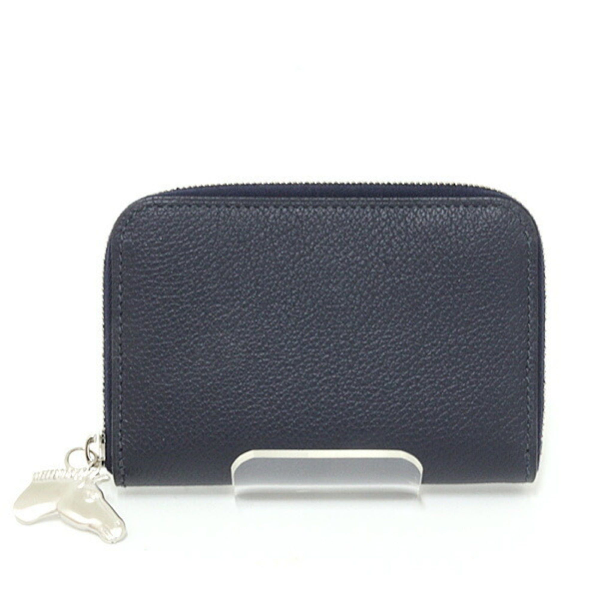 Hermes Hermes card case, Zip Ango Cheval Evercolor Blue Nuit, U stamp, Horse design, Size S Size ONE SIZE - 1 Thumbnail