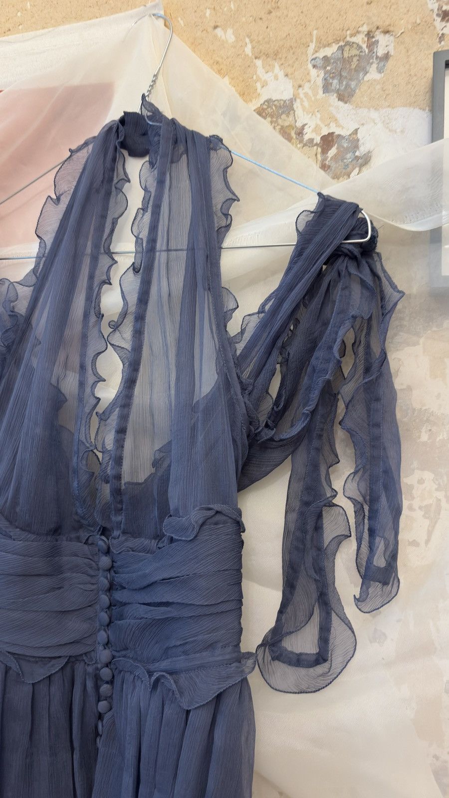 Fendi Fendi Blue Silk Chiffon Dress, size XS-S Size S / US 4 / IT 40 - 7 Thumbnail