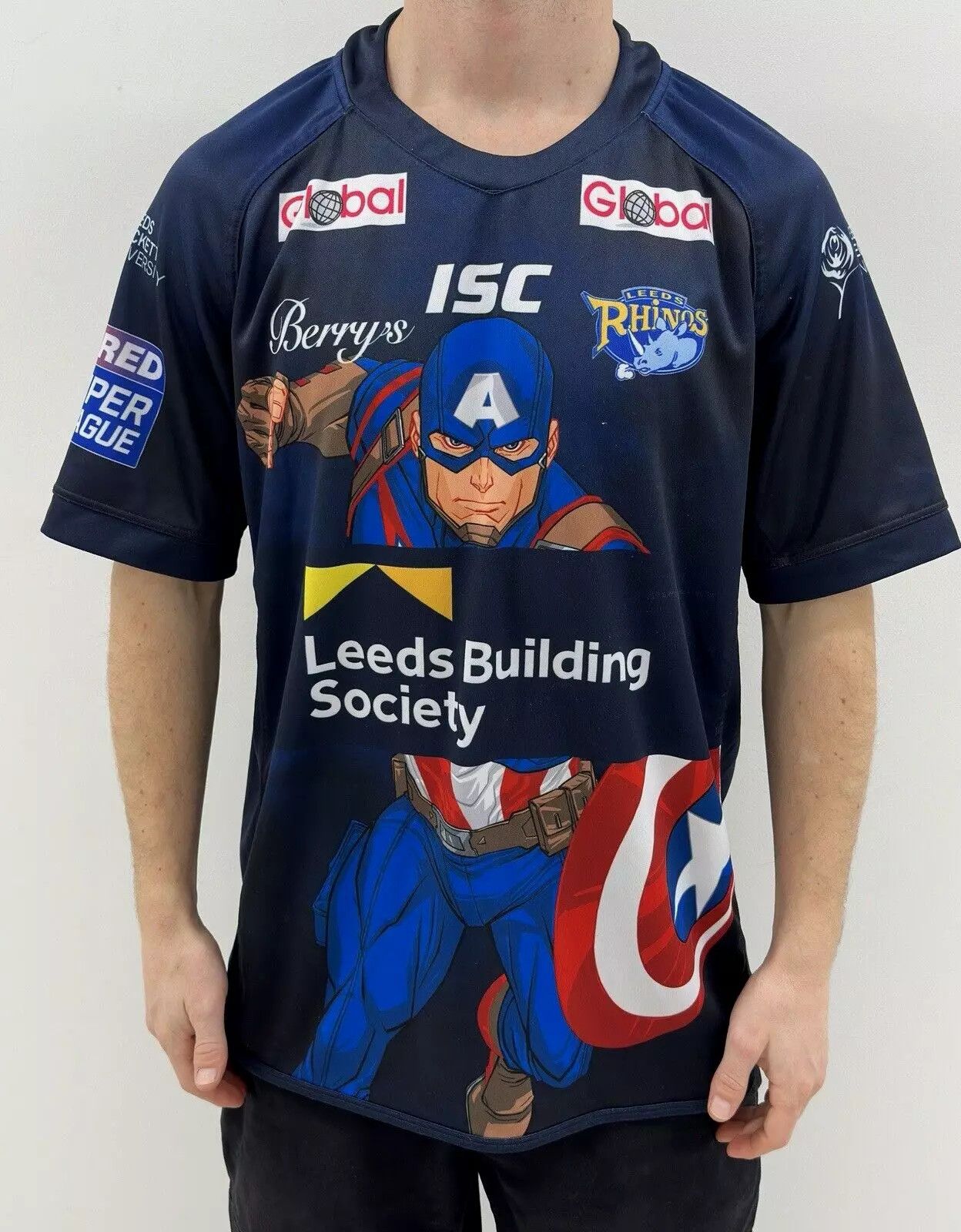 Vintage Leeds Rhinos Rugby Jersey Captain America Shirt 2018 Men ISC Size US L / EU 52-54 / 3 - 1 Thumbnail