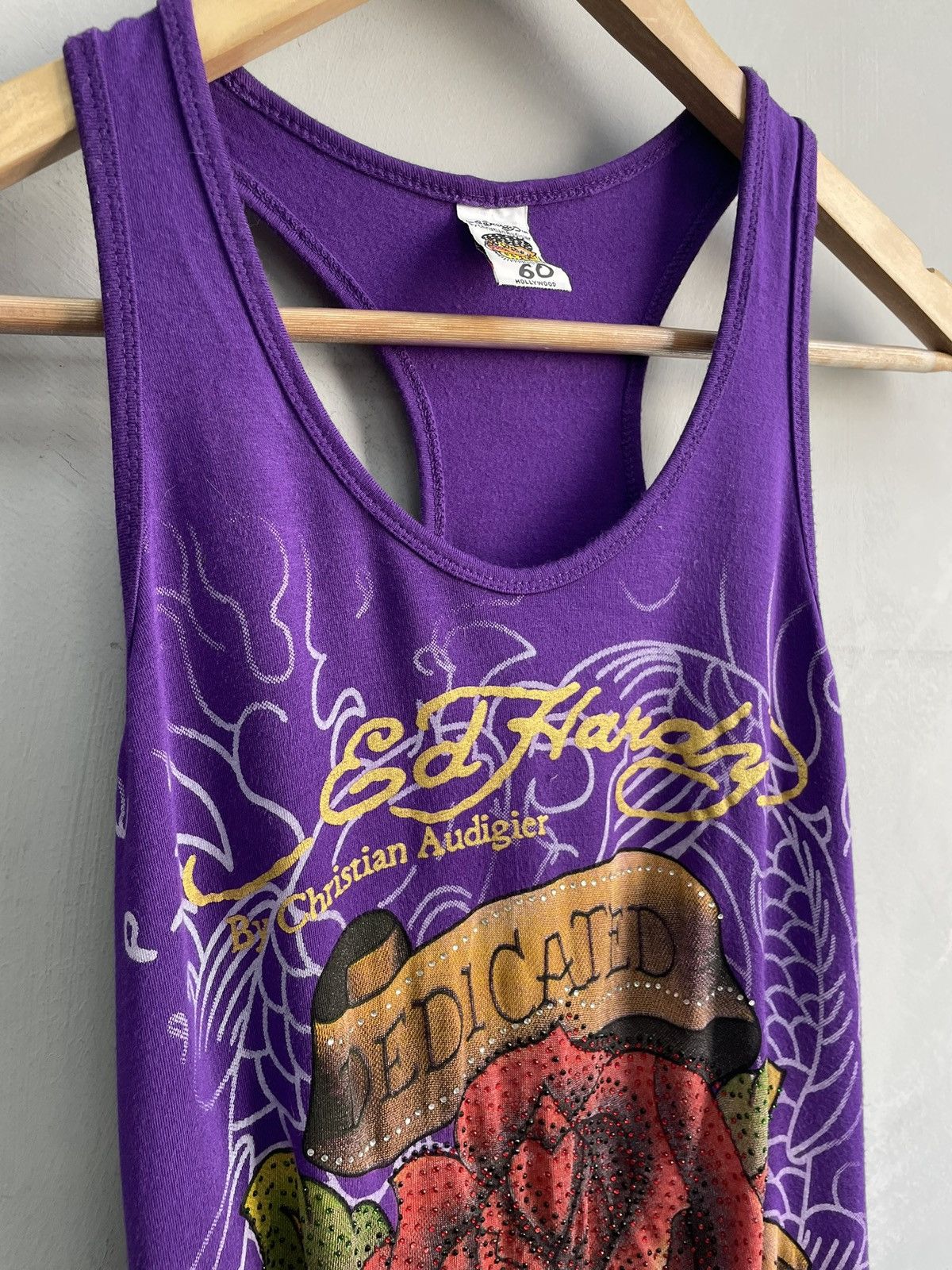 Ed Hardy Vintage rare edhardy y2k big logo tank t shirt Size L / US 10 / IT 46 - 4 Thumbnail