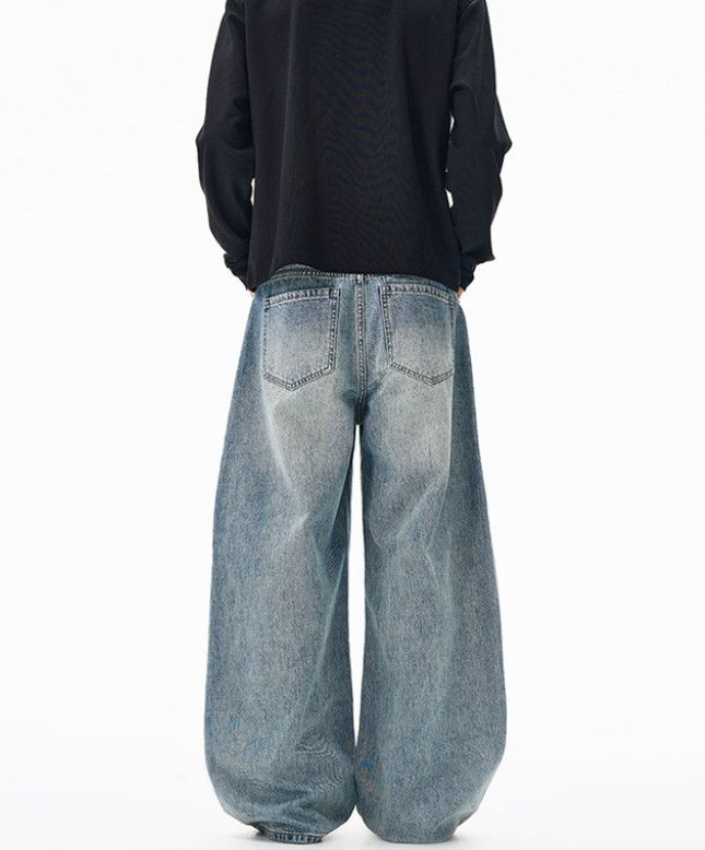Jean Men's washed loose distressed scimitar jeans Y2K jeans Size US 32 / EU 48 - 4 Thumbnail