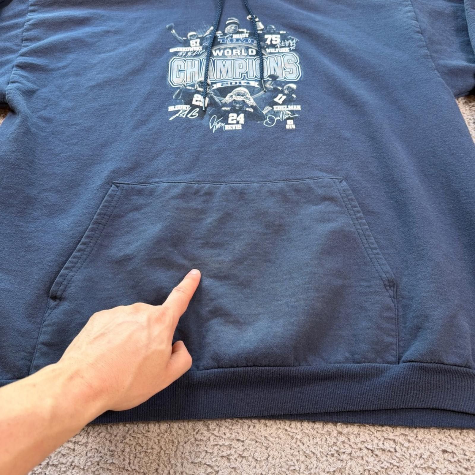 Other NFL New England Patriots 2014 Champions Hoodie Navy Mens 2XL Size US XXL / EU 58 / 5 - 7 Thumbnail