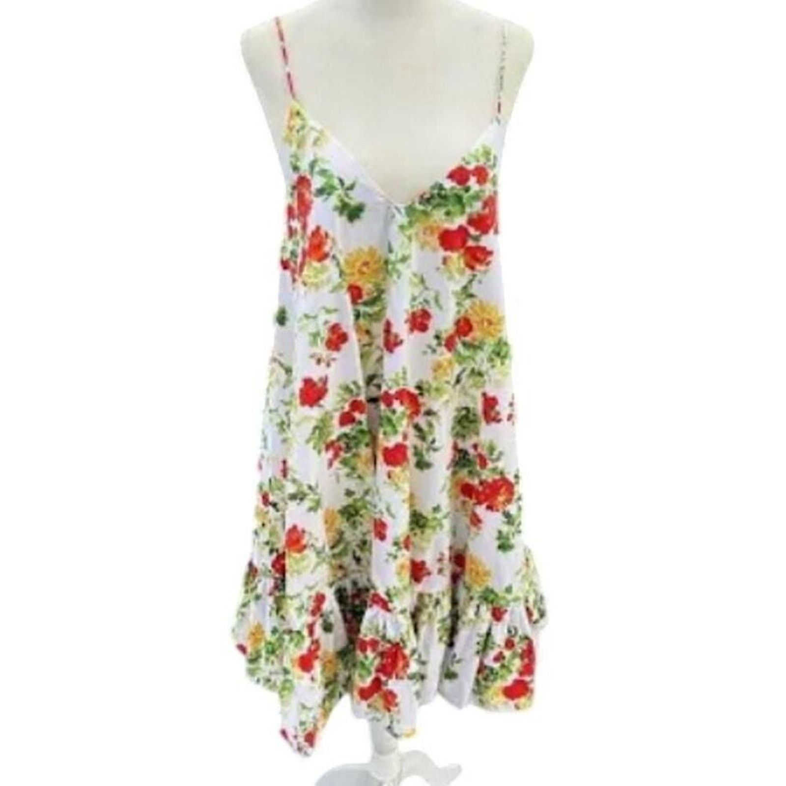 CAROLINE CONSTAS Laurel ruffled floral print cotton blend poplin mini dress Size L / US 10 / IT 46 - 3 Thumbnail