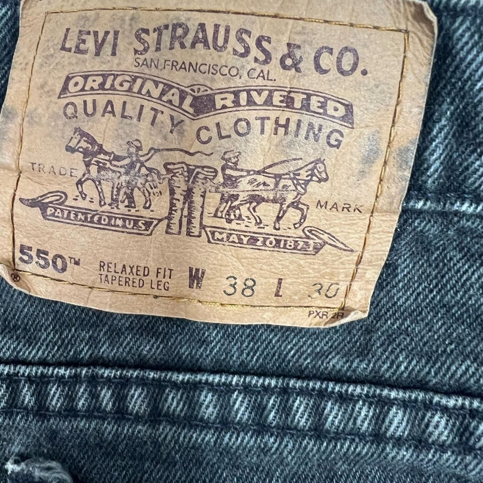 Levi's Vintage Levis 550 Jeans 38x30 Relaxed Tapered Fit Orange Tab Size US 38 / EU 54 - 6 Thumbnail