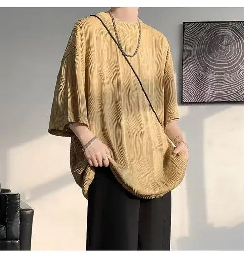 Japanese Brand Hirakawa x Emi 💎 Korean Wave Pleated Relaxed Tee T-shirt Size US L / EU 52-54 / 3 - 6 Thumbnail