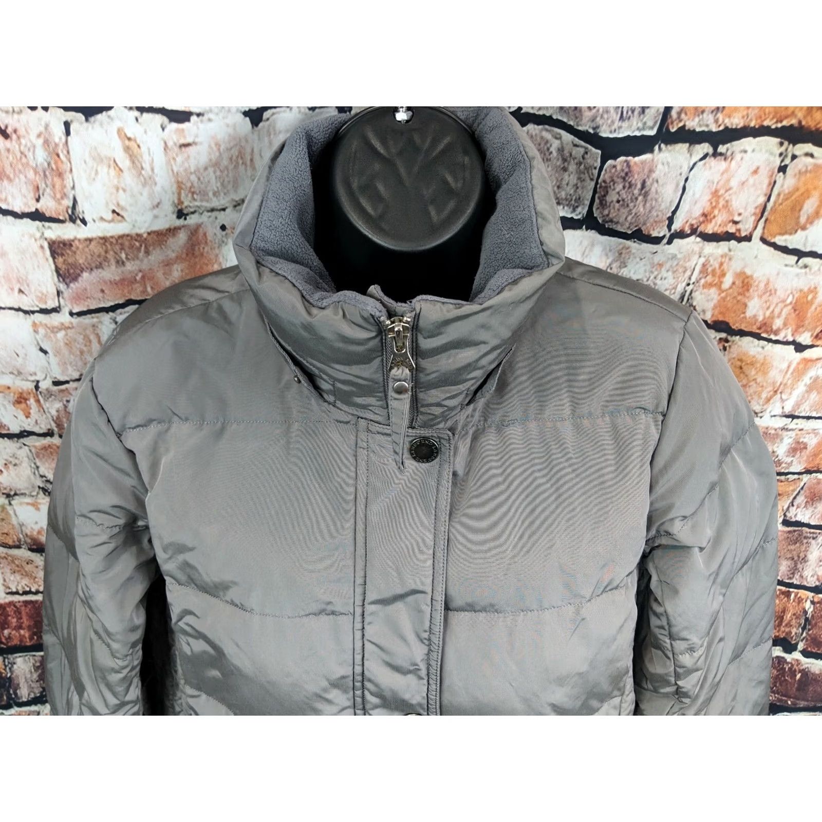 Lands' End LANDS END Womens Small Long Down Puffer Jacket Coat Quilted Grey Winter Size S / US 4 / IT 40 - 5 Thumbnail