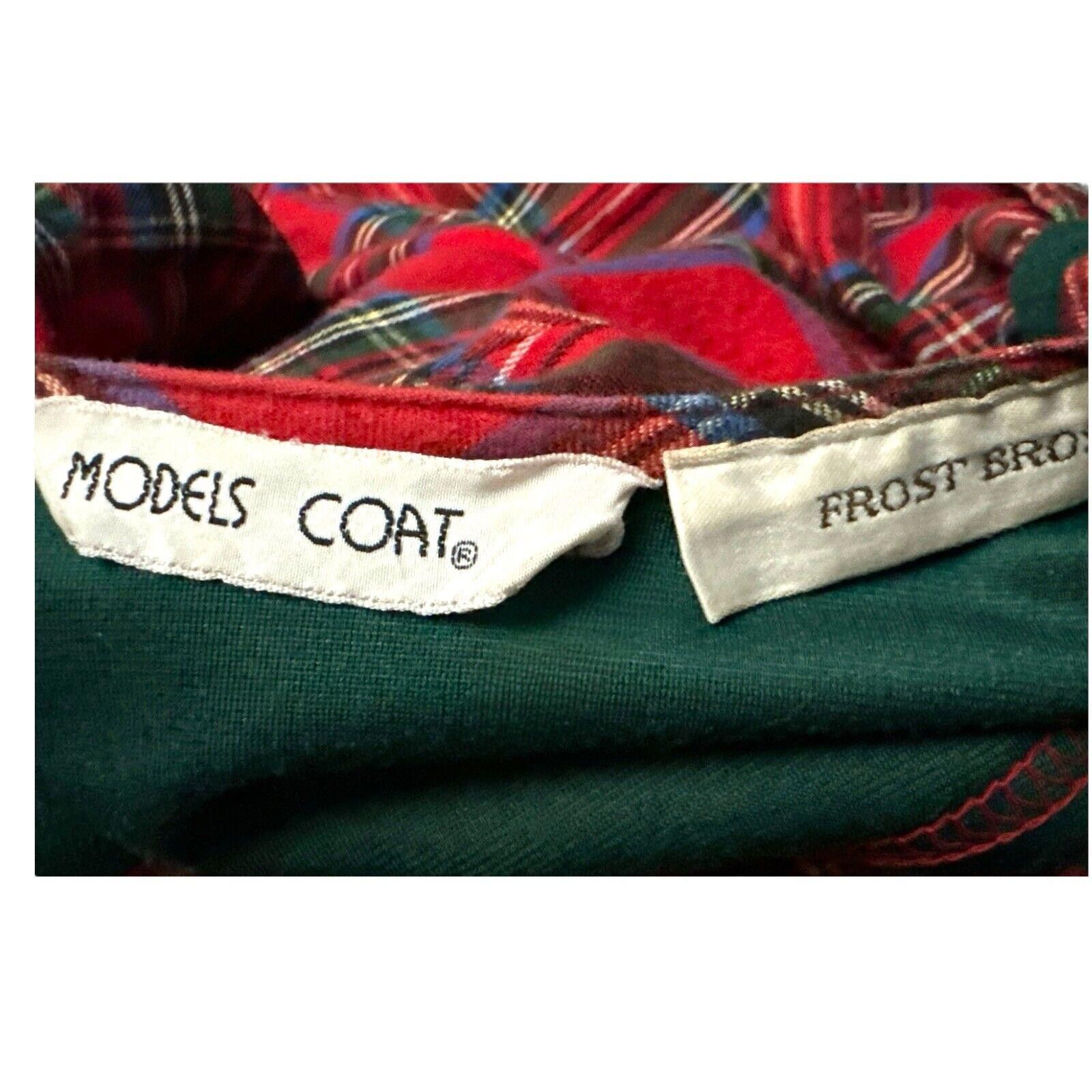 Designer Vintage Models Coat Snap Up Red Flannel House Dress Robe XL Size ONE SIZE - 7 Thumbnail
