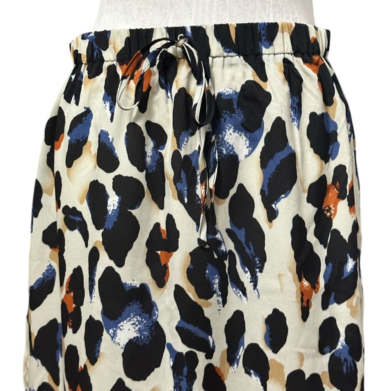 Shein Shein Midi Skirt Leopard Print Lightweight Ivory Women's L Size 29" - 2 Thumbnail