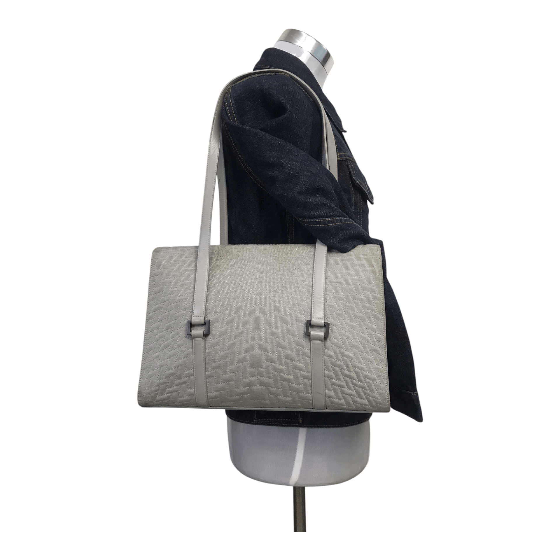 Armani × Emporio Armani × Giorgio Armani Giorgio Armani Gray Half Leather Shoulder Bag Size ONE SIZE - 1 Thumbnail