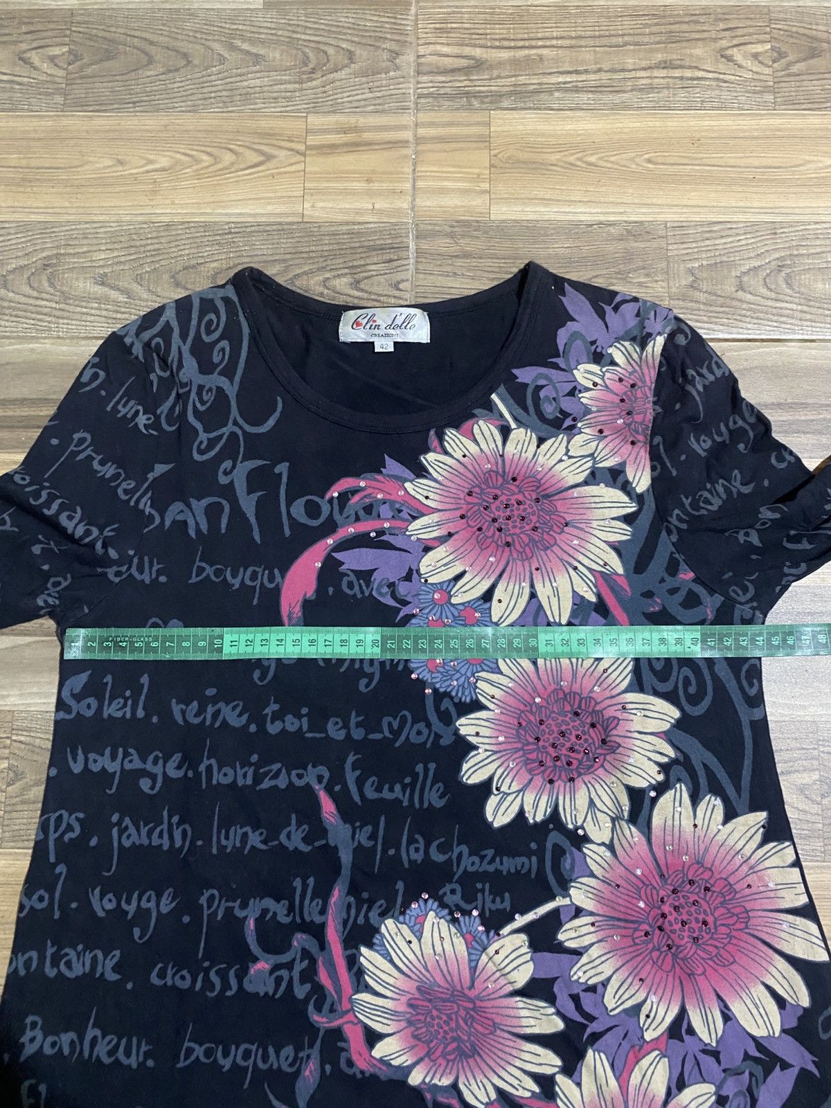 Japanese Brand × Vintage CLIN DELLE FLORAL ASYMMETRICAL LONG SLEEVE TEE Size L / US 10 / IT 46 - 6 Thumbnail