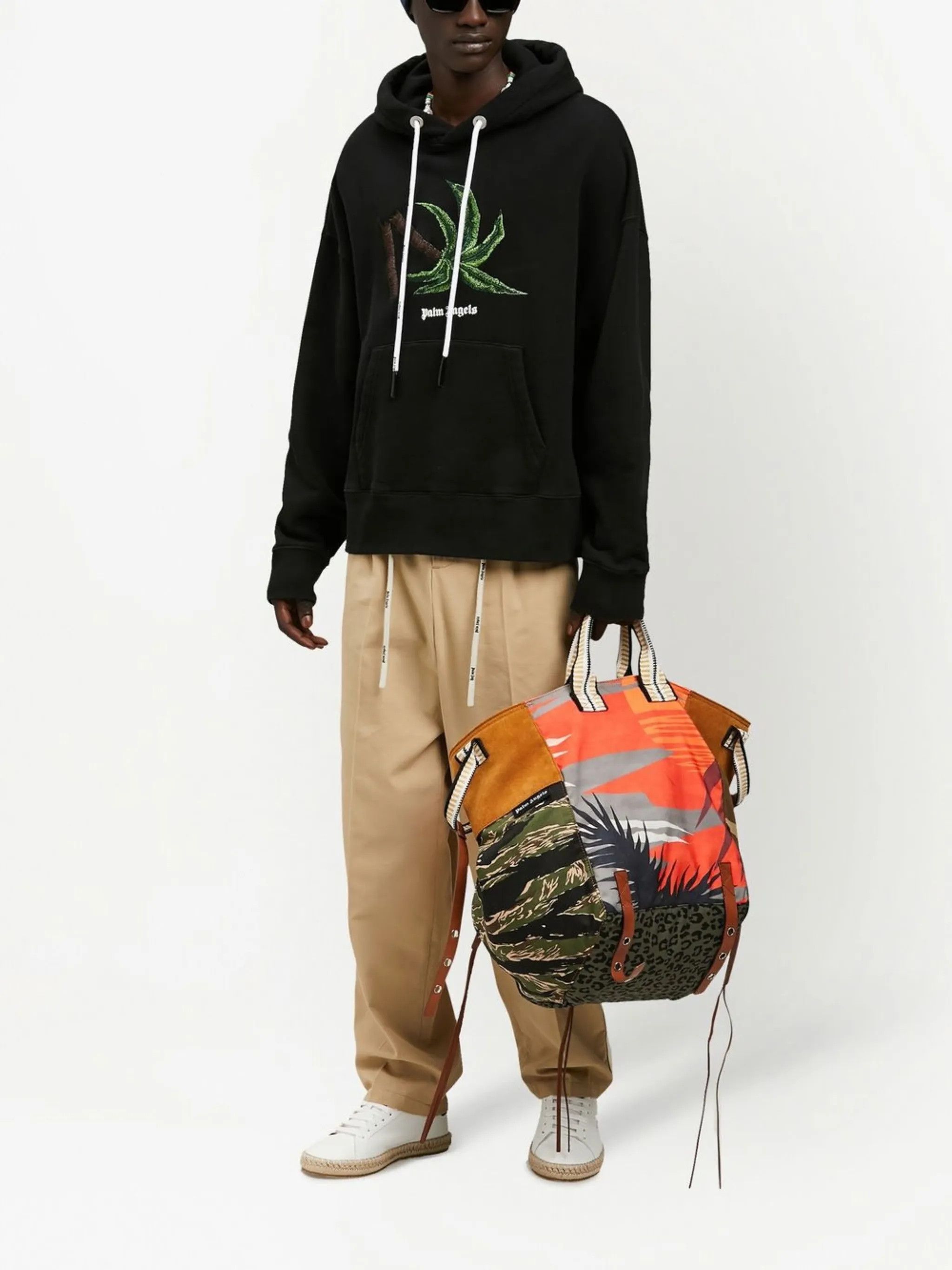 Palm Angels o1gr1nt0425 Broken Palm Hoodie in Black Size US XXS / EU 40 - 2 Thumbnail