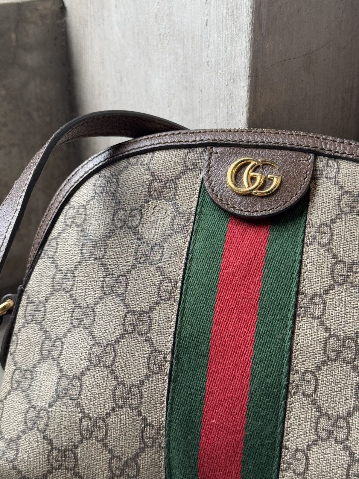 Gucci GUCCI BROWN CANVAS GG SUPREME OPHIDIA DOME SMALL BAG Size ONE SIZE - 5 Thumbnail