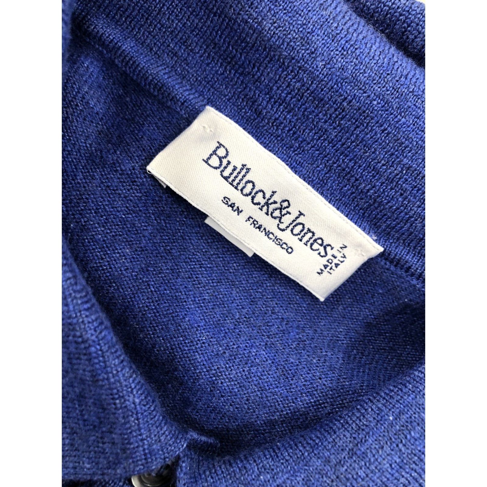 Vintage BULLock & JONES ITALY Wool Silk Cashmere Collared Sweater L/XL Blue Mens Pullover Size US L / EU 52-54 / 3 - 5 Thumbnail