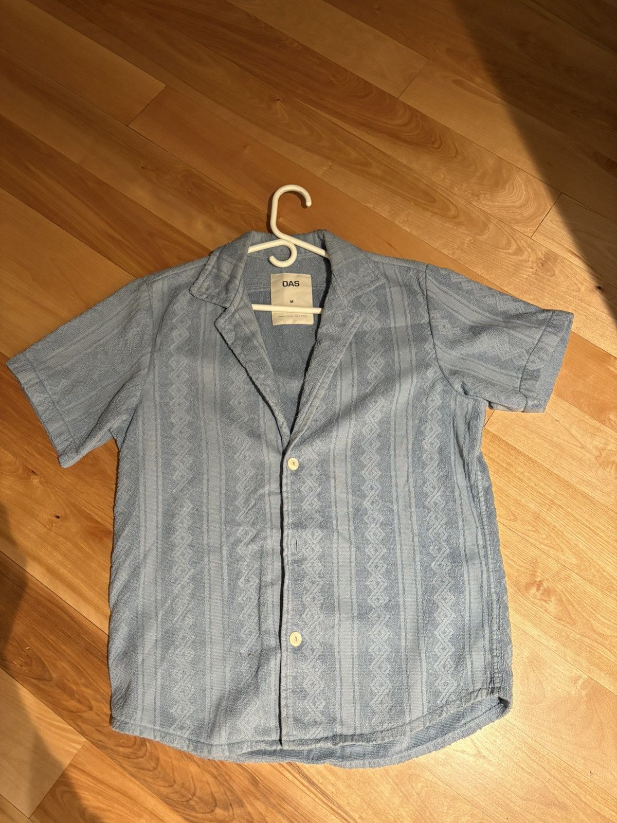 OAS OAS - Blue Patterned Terry Polo Size US M / EU 48-50 / 2 - 1 Thumbnail