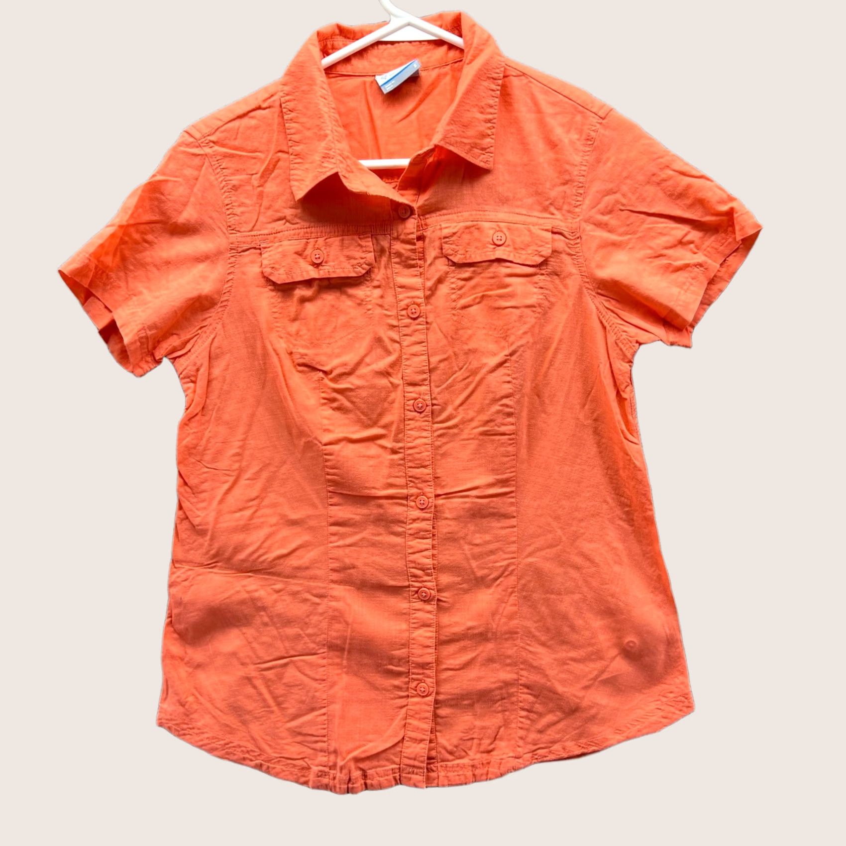 Vintage Columbia Shirt Womens Small Orange Button Down Short Sleeve Outdoors Hike Size S / US 4 / IT 40 - 1 Thumbnail