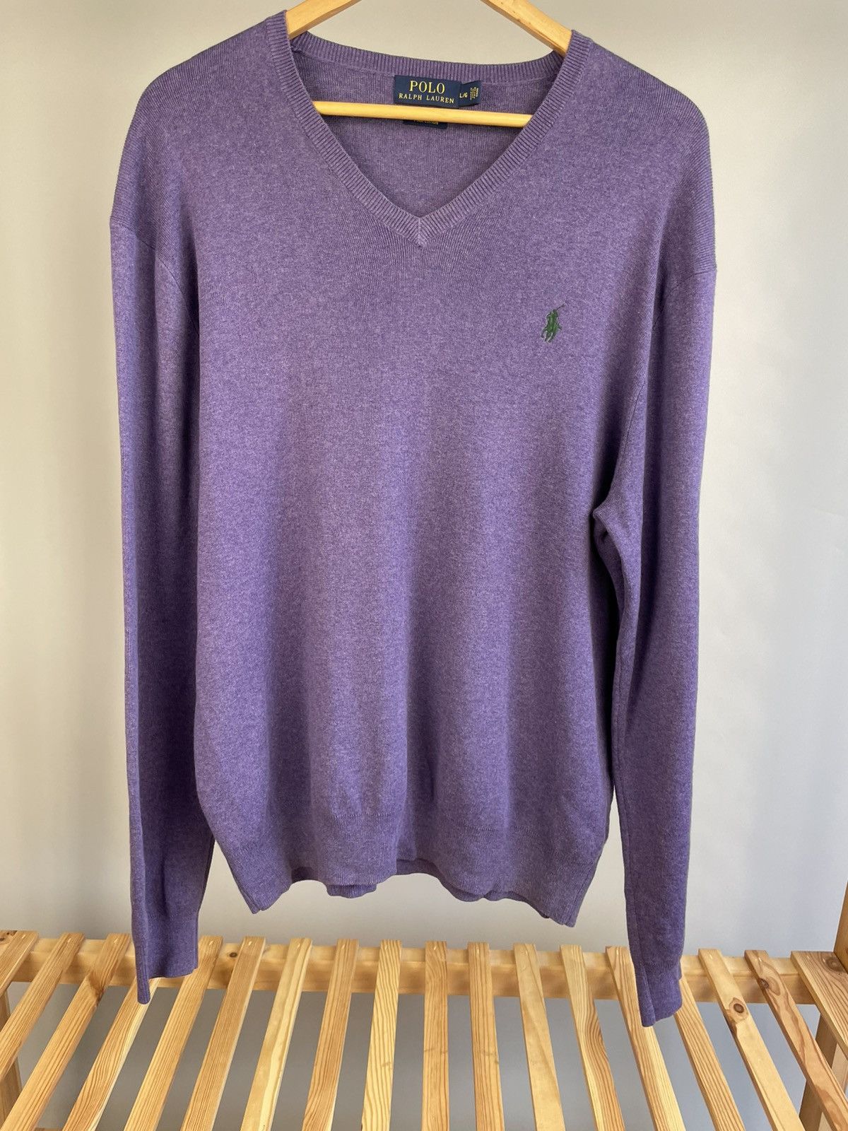 Polo Ralph Lauren × Ralph Lauren × Vintage Polo Ralph Lauren cotton vintage v neck sweater Size US L / EU 52-54 / 3 - 1 Thumbnail