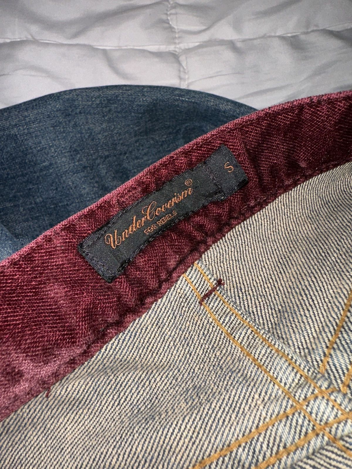 Undercover undercover 02aw witch’s cell division velour strripe denim Size US 28 / EU 44 - 6 Thumbnail