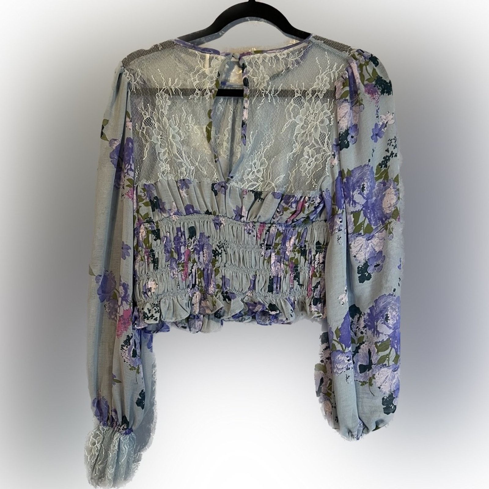 Free People NWT free people Daphne floral and lace top Size S / US 4 / IT 40 - 7 Thumbnail