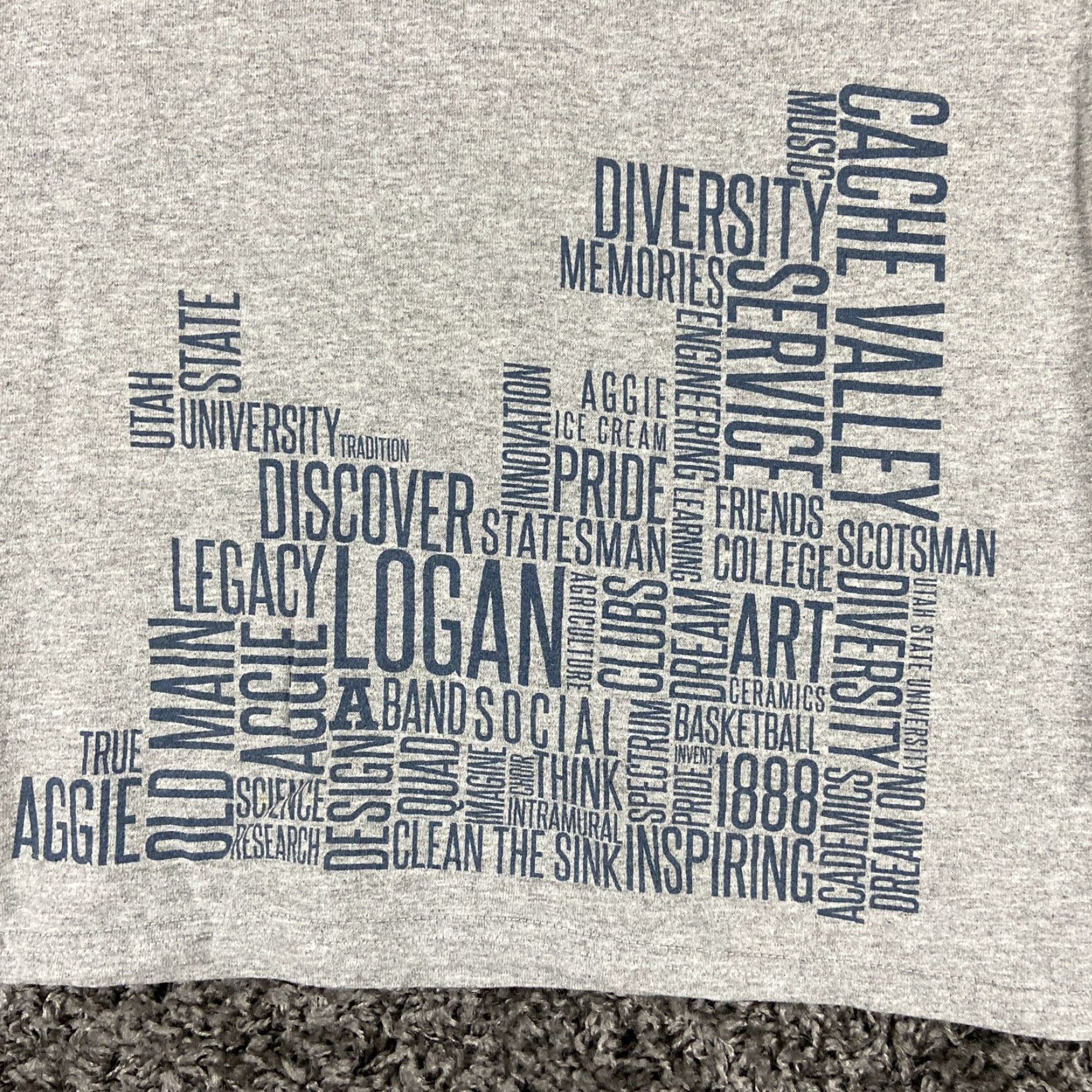 Gildan Gildan Dry Blend Utah State Aggies T Shirt Gray Blue Short Sleeves Adult Large T Shirt Mens Blue Gray Utah State Aggies Gildan Dryblend Size US L / EU 52-54 / 3 - 2 Thumbnail