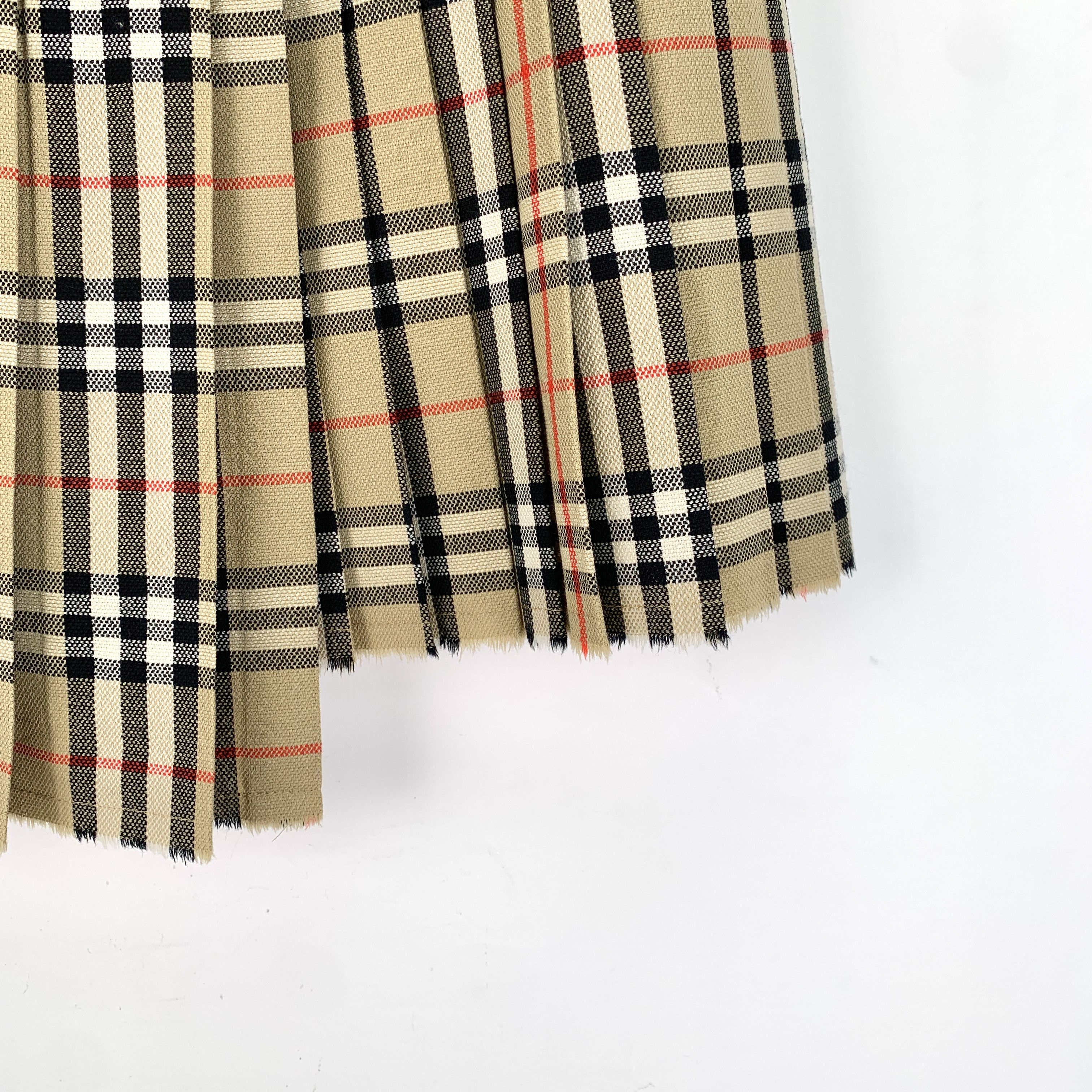 Burberry Burberry Brown Check Wool Pleated Mini Skirt (Size S) Size 26" / US 2 / IT 38 - 4 Thumbnail