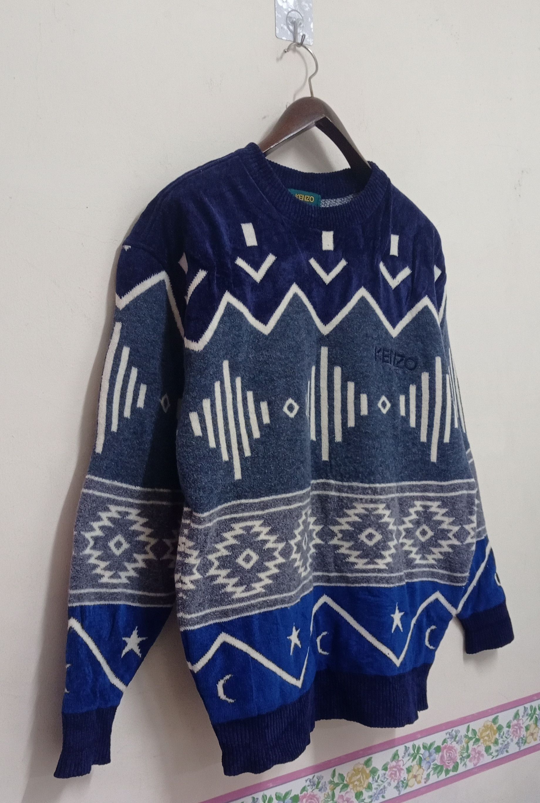 Kenzo Vintage 90s Kenzo Homme Native Navajo Knit Sweater Size US L / EU 52-54 / 3 - 2 Thumbnail