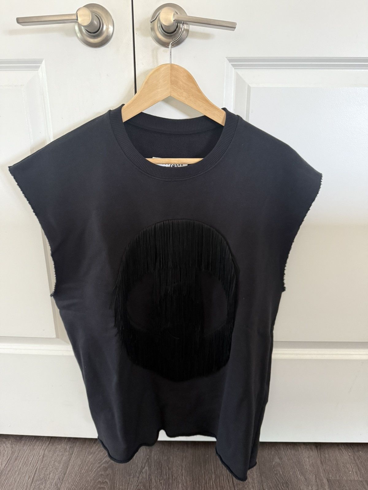 MMG Maison Margiela Black Fringed Sweatshirt