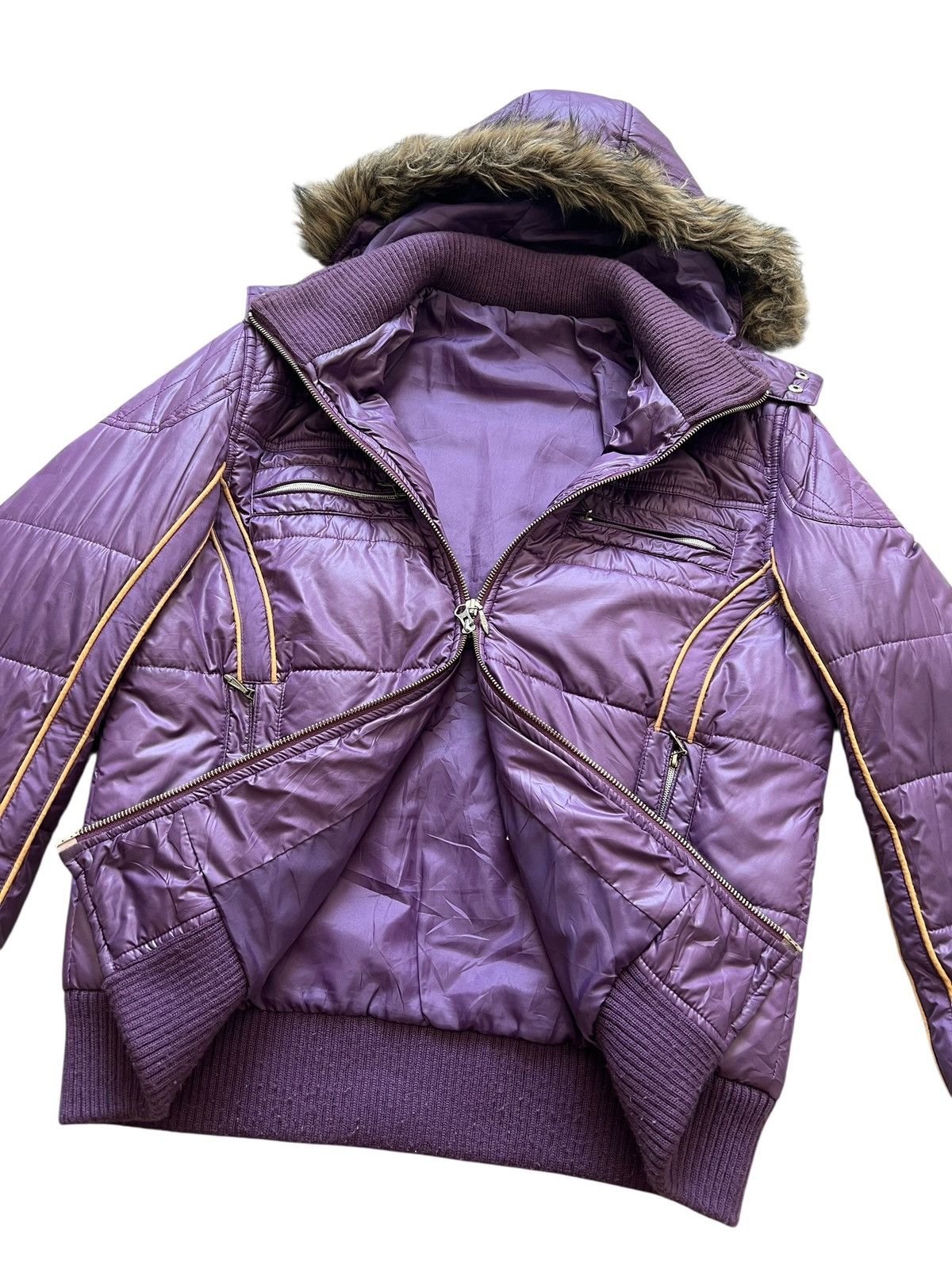 semanticdesign 2000s Semantic Design Fur Hooded Puffer Jacket Size US L / EU 52-54 / 3 - 12 Thumbnail